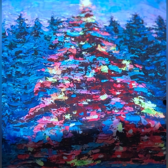 Christmas Tree 3xl Long Sleeve Shirt. Vibrant Lit Tree Image On Front And Back - Picture 7 of 9